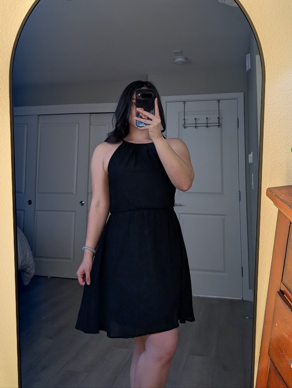 Lush Black Halter Mini Dress